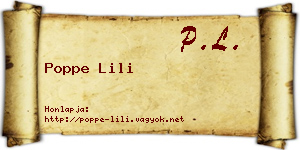 Poppe Lili névjegykártya